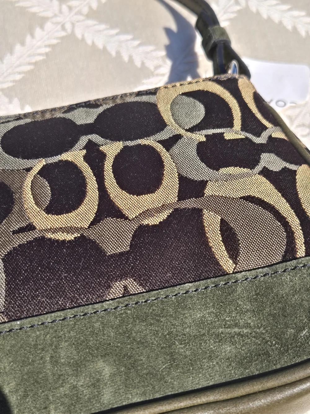 Coach Small Signature Shoulder Bag in Olive and Khaki D04J-7027-NEW - Picture 2 of 12